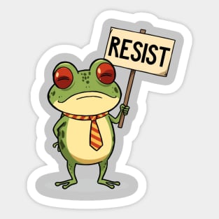 Resist-Frog Sticker